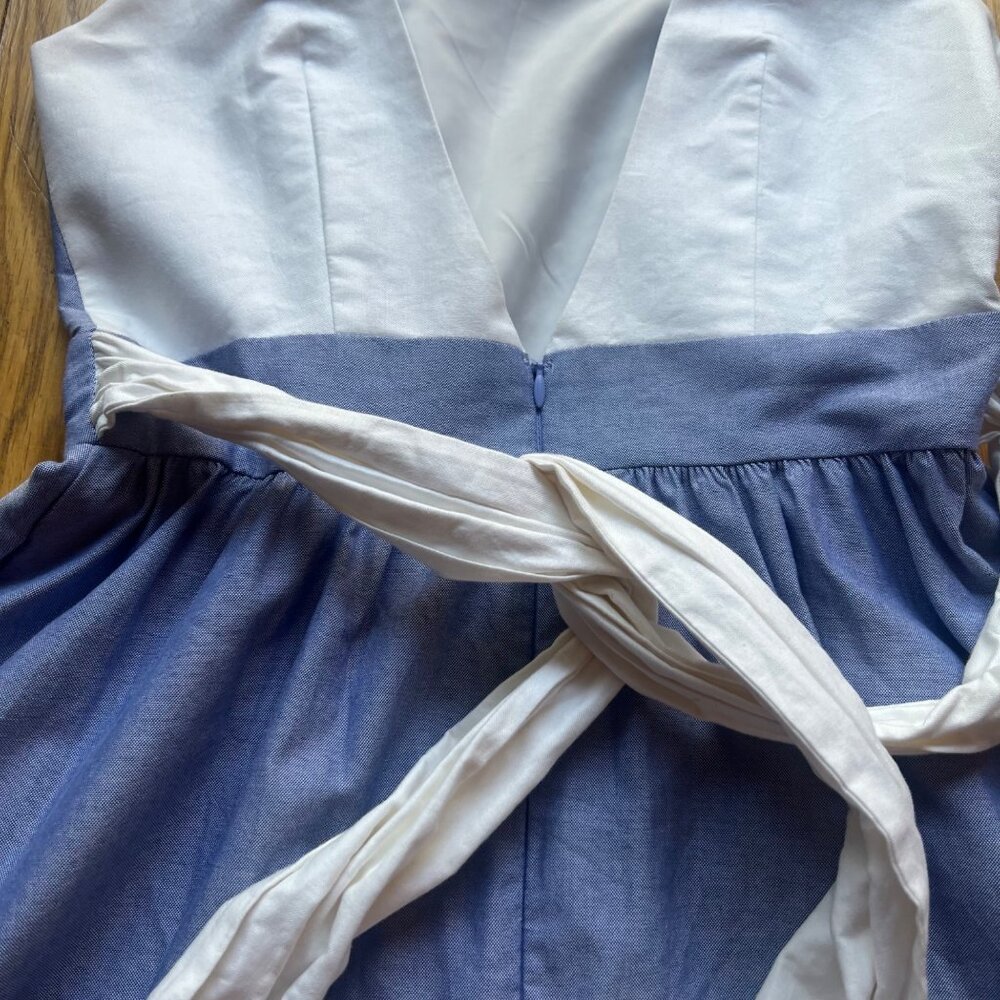 Lauren James Size S NEW Royal Blue White Emerson Oxford Sleeveless A-Line Dress - Picture 15 of 16